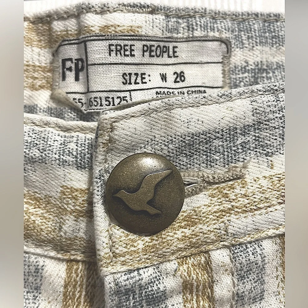 FREE PEOPLE Ikat Ankle Zip Skinny Jeans Low Rise Size 26 - Picture 6 of 9